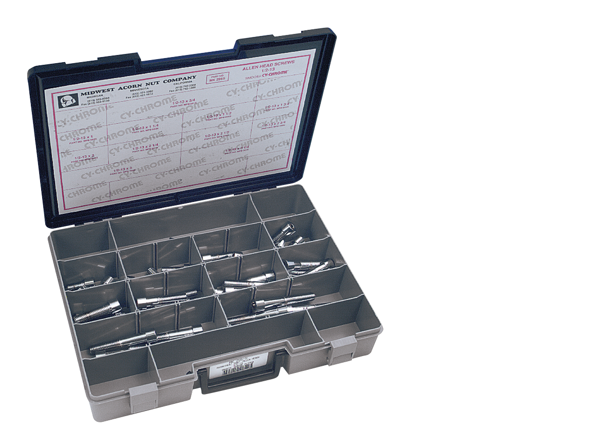 Midwest Acorn Nut Company Chrome Plated 1/2'' Unc Allen Head Screw Assortment – Hardware