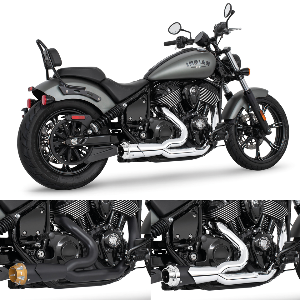 Freedom Performance Exhaust Combat American Outlaw 2-INTO-1 for Indian Powerplus & Thunderstroke