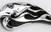 Zodiac Chrome & Black Flame Mirrors – Handlebar