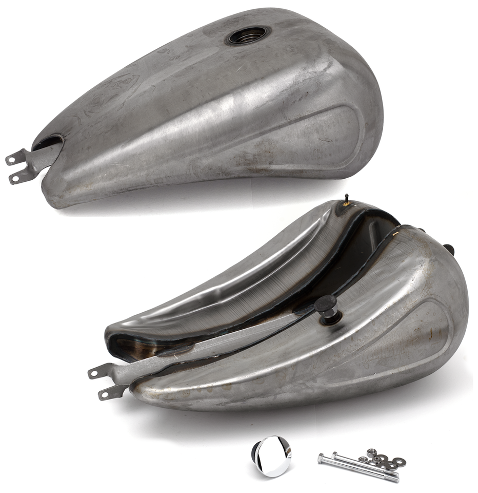 Zodiac One Piece 2" Stretched Steel Tank with Indents for Sportster – Gas- & Oil Tank