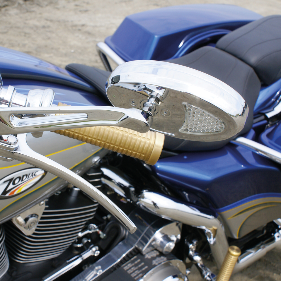 Zodiac Sport Oval Mirrors with LED Turn Signals – Handlebar