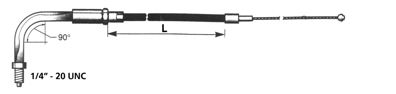 Zodiac T03 - Throttle & Idle Cable 1990-1995 Big Twin – Control Cables & Hydraulic Lines