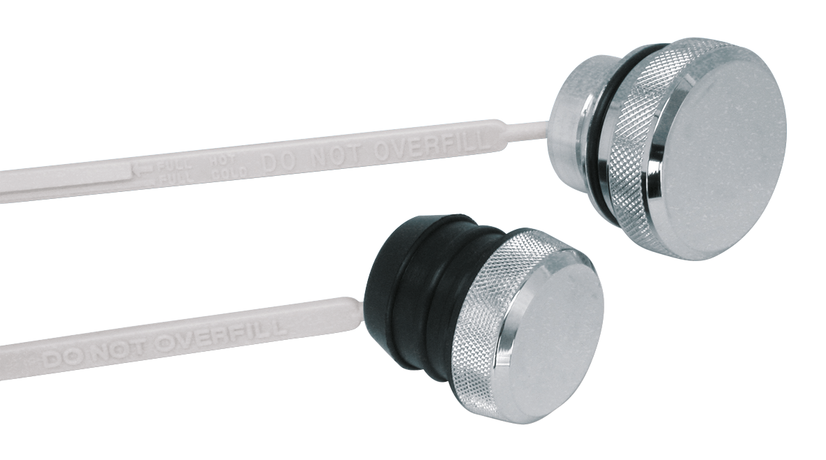 Zodiac Chrome Oil Tank Plugs with Dipstick – Gas- & Oil Tank