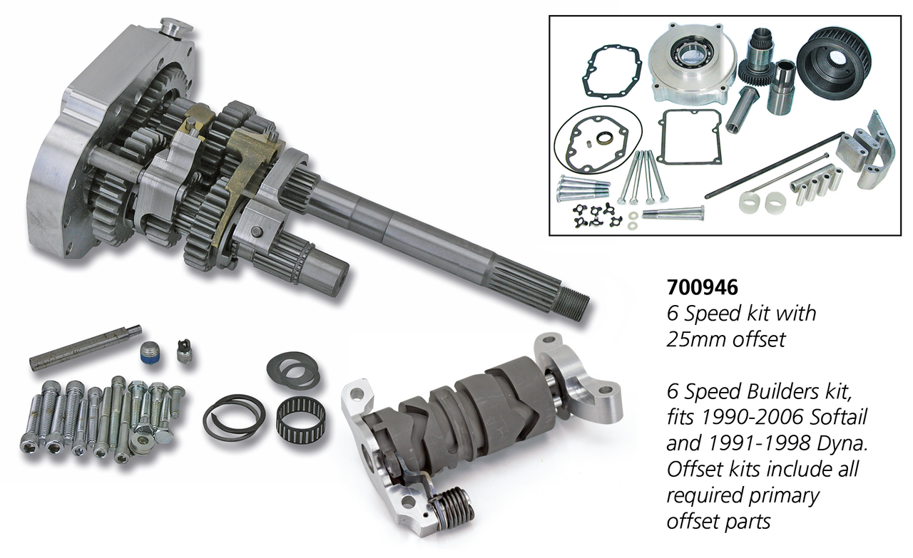 Zodiac's 6 Speed Conversion for Softail and Dyna 5 Speed Transmissions