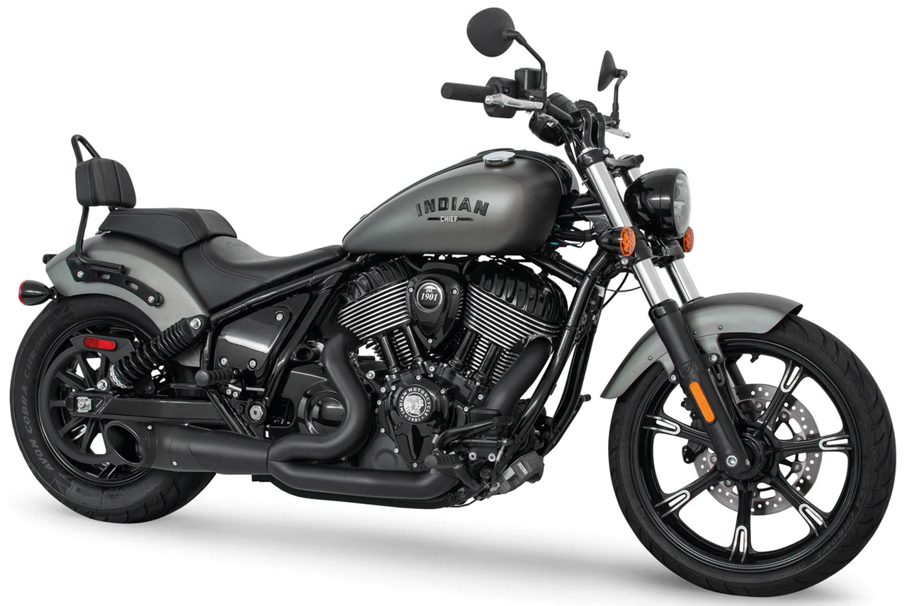 Freedom Performance Exhaust Shorty Turn Out Slash Cut 2-INTO-1 for Indian Powerplus & Thunderstroke