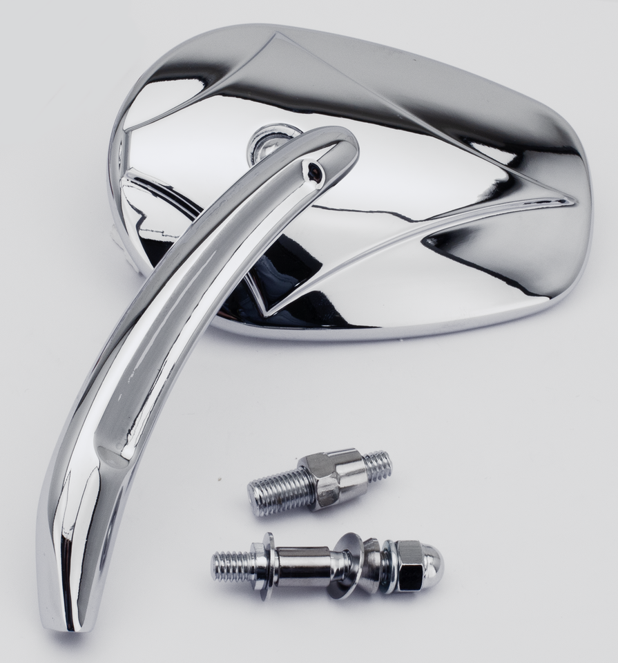 Zodiac Chrome Mirror with Diamond Logo – Handlebar