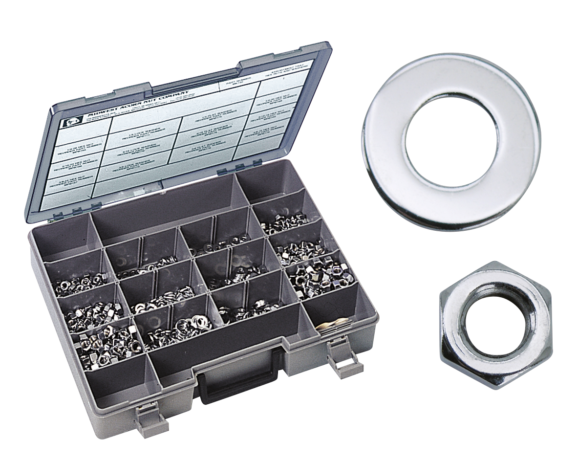 Midwest Acorn Nut Company Chrome Plated Nuts and Washers Assortment – Hardware