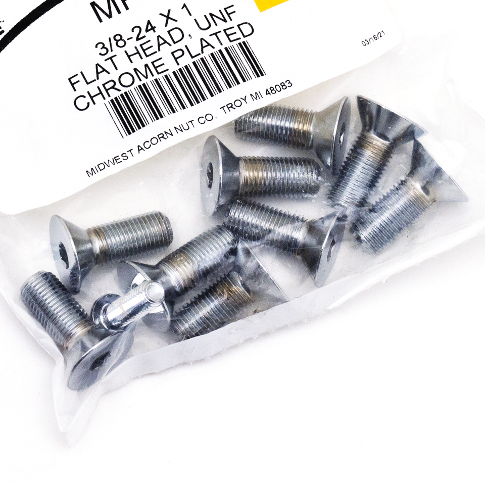 Midwest Acorn Nut Company Chrome Plated Counter Sunk Flat Head Socket Screws – Hardware