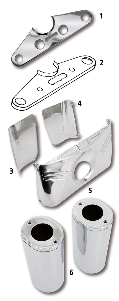 V-Twin Antique Head Lamp Trim – Front Forks
