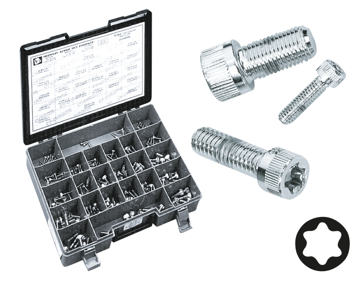 Midwest Acorn Nut Company Chrome Plated Torx Head Screws Assortment – Hardware