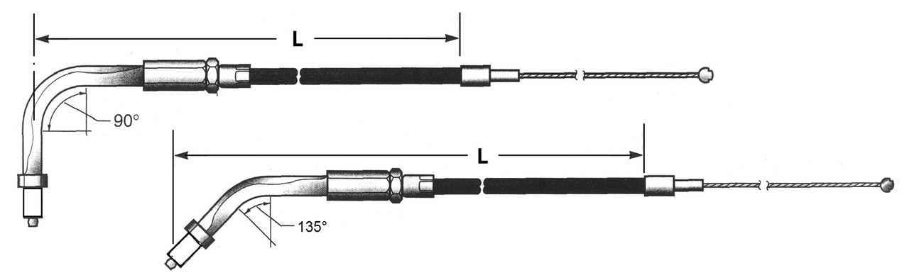 Barnett Clutches & Cables T05 - Throttle & Idle Cable 1996-2001 Fuel Injected Touring – Control Cables & Hydraulic Lines