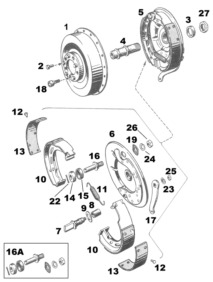 V-Twin Big Twin 1936-1957 Rear Brake Parts
