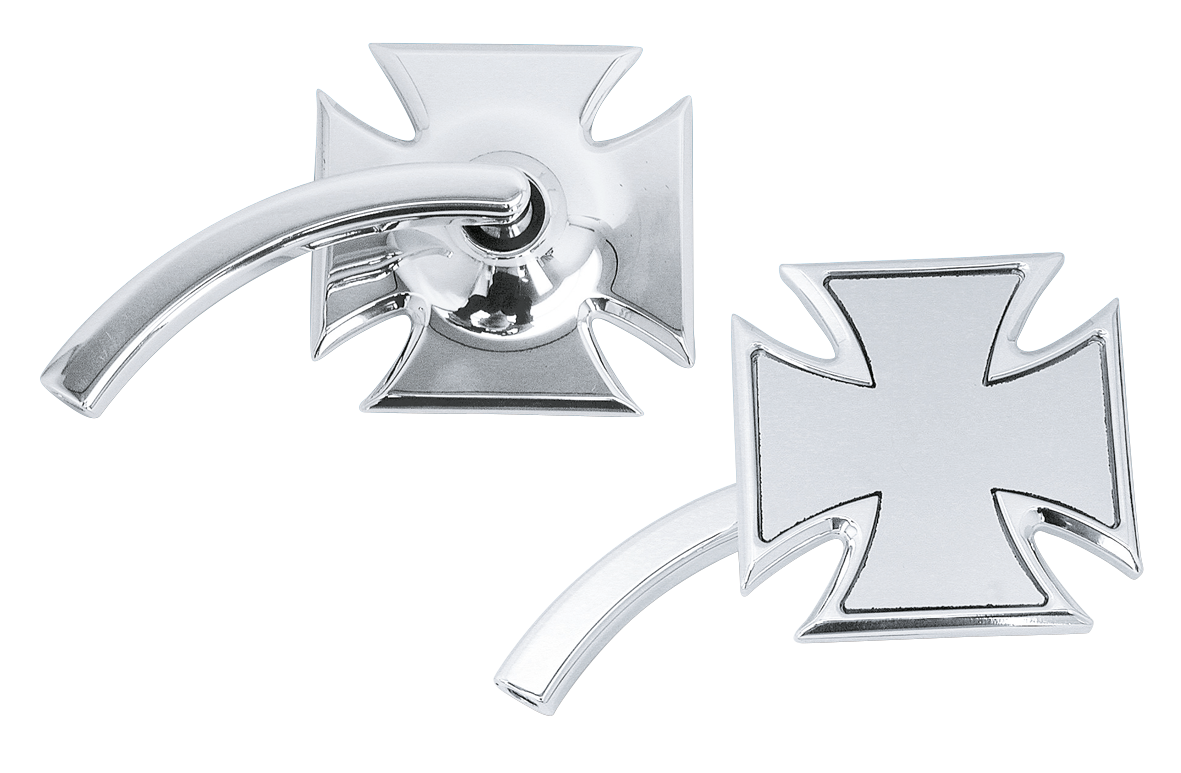 Kustom Tech Maltese Cross Mirrors – Handlebar