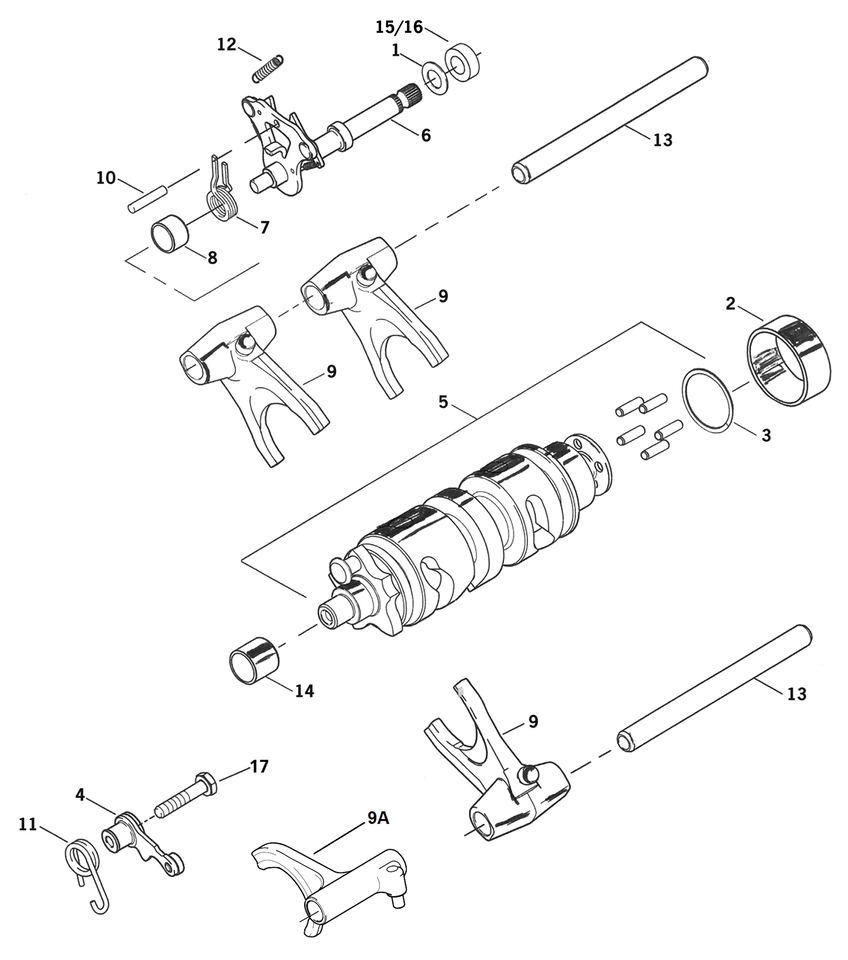 Zodiac Shifter Parts for 2004 to Present Sportster & Air Cooled Buell – Transmission