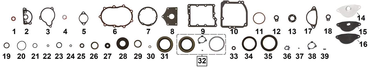 Athena Transmission Gasket & Seals for 4 Speed Big Twin 1936-1986