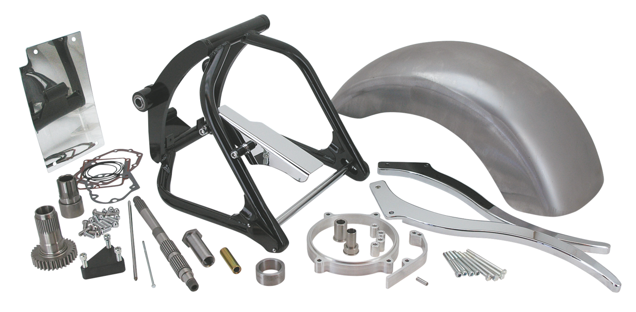 Zodiac's "deluxe" 250 Swing Arm Kit for Softail – Frame & Rear Suspension