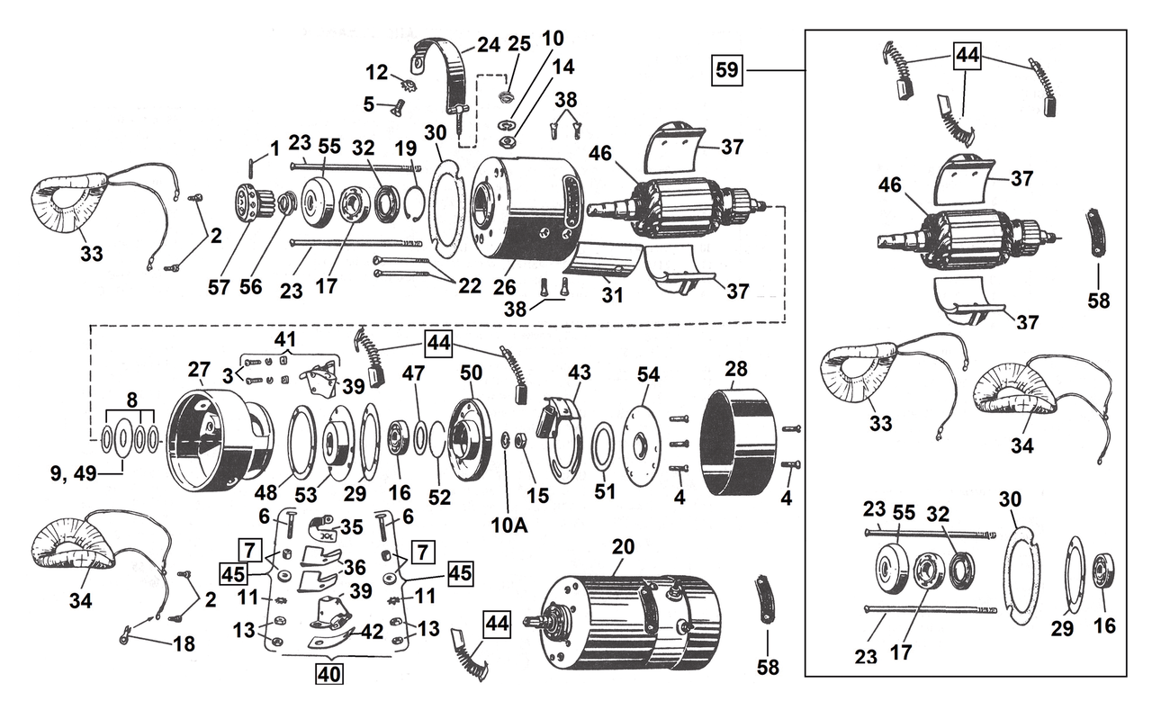 Eastern MC Parts 3-BRUSH "32E" & "52E" Generator Parts for Models 1932-1957 – Engine Electrics