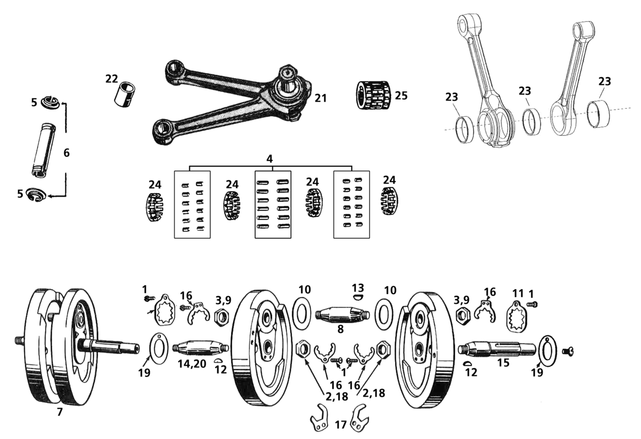 Eastern MC Parts Replacement Parts for 45CI & Big Twin Side Valve Crankshaft – Engine