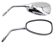 Zodiac Chrome Wide Style Mirrors – Handlebar