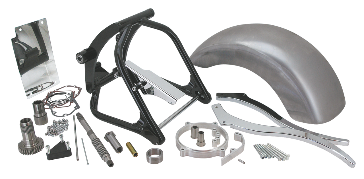 Zodiac's "deluxe" 250 Swing Arm Kit for Softail – Frame & Rear Suspension