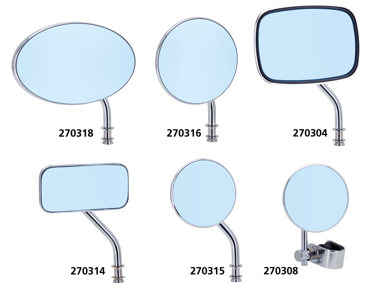 Zodiac "retro Blues" Blue Glass Mirrors – Handlebar