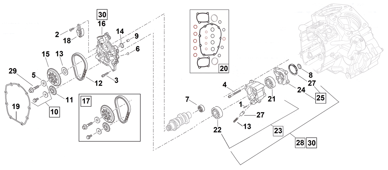 Zodiac Cam Drive Parts for Milwaukee Eight – Engine
