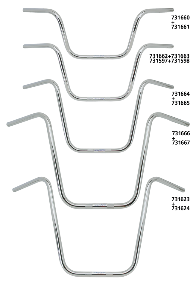 CRC Fehling One Inch Diameter Apehanger Handlebars