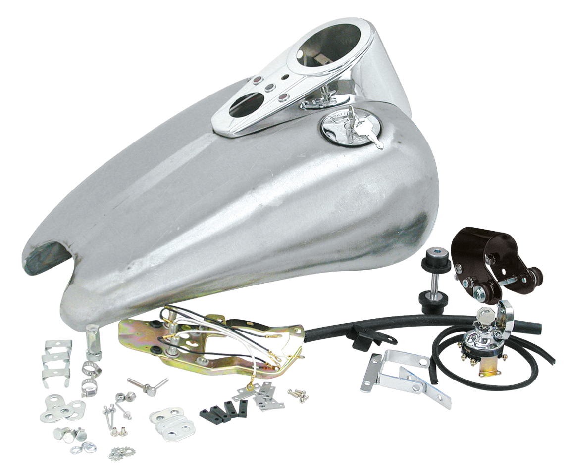 Zodiac 2" Stretched Rubber Mount Sportbob Tank with Dash for Sportster 1995-2003 – Gas- & Oil Tank