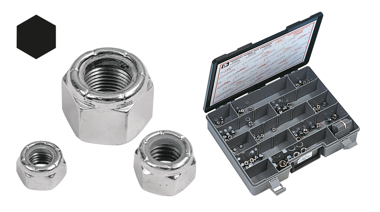 Midwest Acorn Nut Company Chrome Nyloc Nut Assortment – Hardware