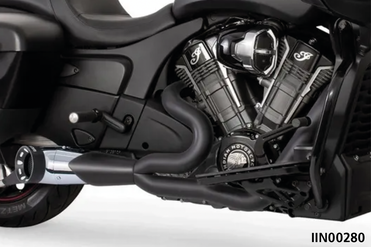 Freedom Performance Exhaust Shorty Turn Out Straight Cut 2-INTO-1 for Indian Powerplus & Thunderstroke