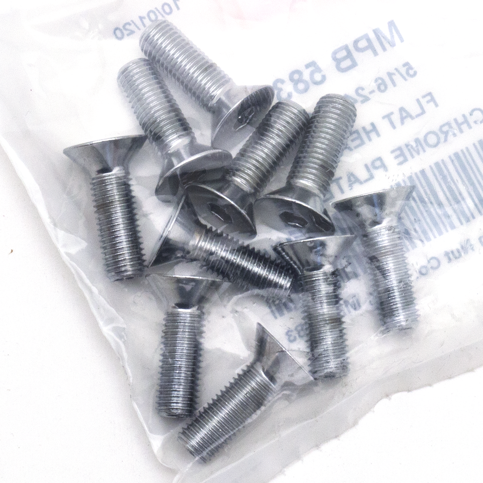 Midwest Acorn Nut Company Chrome Plated Counter Sunk Flat Head Socket Screws – Hardware