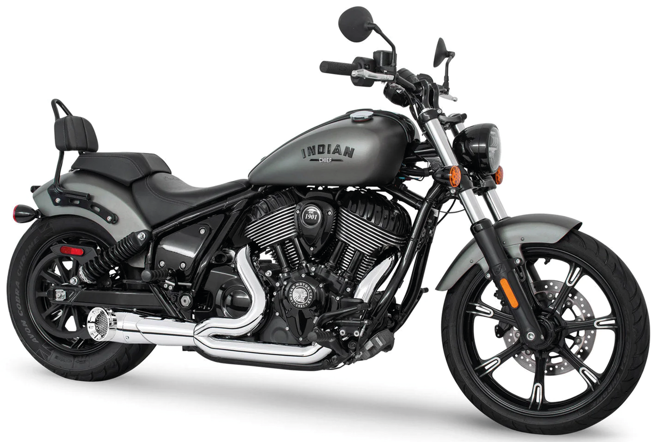 Freedom Performance Exhaust Shorty Turn Out Straight Cut 2-INTO-1 for Indian Powerplus & Thunderstroke