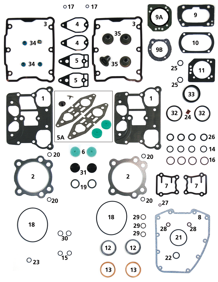 Athena Engine Gaskets, Seals and O-Rings for Twin Cam 1999-2017 – Gasket & Seals