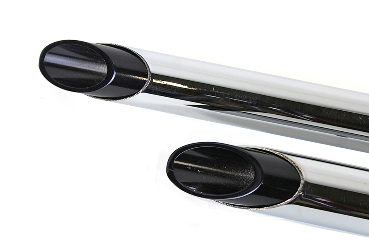 V-Twin Drag Pipe Set with Short Black Slash Tips – Exhaust